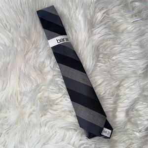 Bar III Men's Gray & Black Striped Tie Classic Office Suit Business Formal